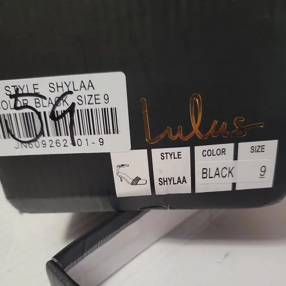 Lulus Shylaa Black Rhinestone Ankle Strap Heels Size 9 NWT - Picture 7 of 9